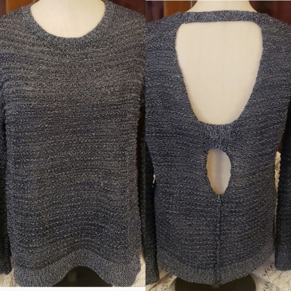Anthropology Braeve open weave knit sweater open keyhole back - Picture 1 of 8